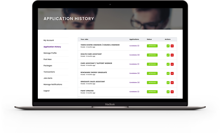 Job Application History - Youth Talent